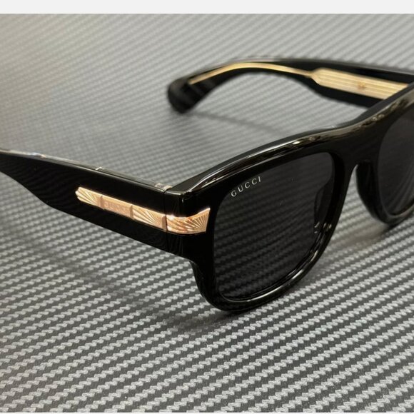 Gucci Black Grey Men's 54mm Sunglasses - Picture 3 of 4